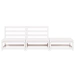 vidaXL Salon de jardin 3 Pièces Blanc Bois de pin massif