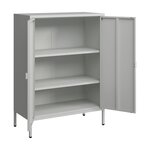 Armoire de bureau casier de bureau meuble de rangement pour salon bureau chambre atelier acier 110 x 80 x 40 cm gris clair 03_0006318