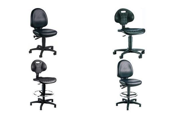 chaise de travail TEC 50, similicuir, noir, sans TOPSTAR
