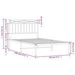 vidaXL Cadre de lit métal sans matelas et tête de lit blanc 100x190 cm