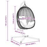 vidaXL Panier de Chaise Œuf Suspendue avec Support Anthracite Poly Rattan