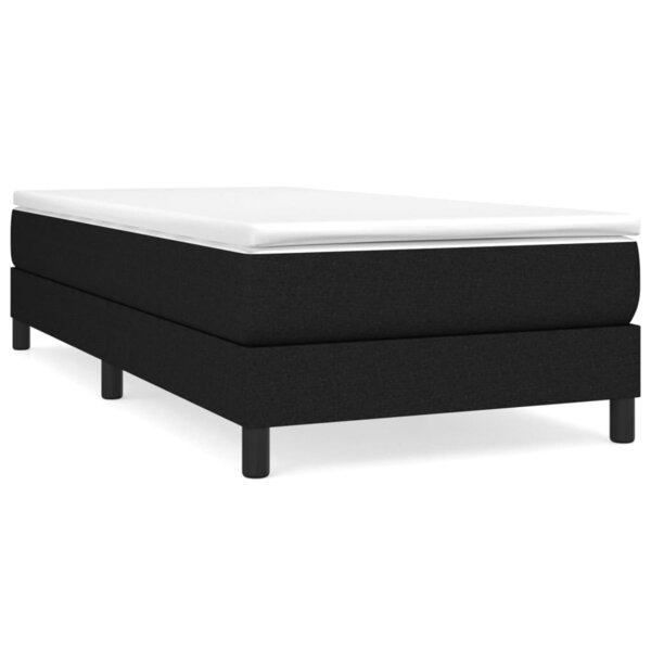 vidaXL Sommier à lattes de lit avec matelas Noir 90x200 cm Tissu