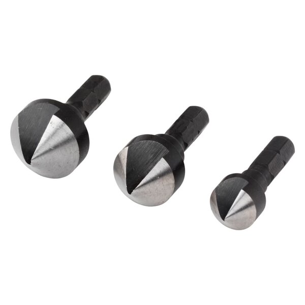 wolfcraft Ensemble de mèches coniques 3 Pièces Acier 2584000