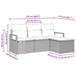 Ensemble de Canapés de Jardin 4 pièces avec Coussins Gris Poly Rotin vidaXL