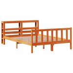 vidaXL Cadre de lit et tête de lit cire marron 150x200 cm bois de pin