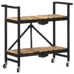 vidaXL Chariot de cuisine 87x36x81 cm Bois massif de manguier