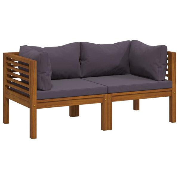 vidaXL Canapé de jardin à 2 places avec coussin Bois d'acacia massif