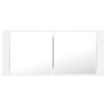 vidaXL Armoire salle de bain à miroir LED Blanc 100x12x45 cm Acrylique