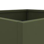 vidaXL Jardinières 2 Pièces vert olive 42x40x39 cm acier laminé à froid