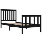 vidaXL Cadre de lit sans matelas noir bois massif