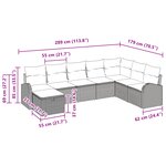 vidaXL Set de canapés de jardin 8 pièces avec coussins Noir Poly Rattan