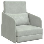 vidaXL Canapé-lit au sol 2 en 1 Gris clair 65x80x83 cm Velours