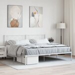 vidaXL Cadre de lit métal avec tête de lit blanc 183x213 cm