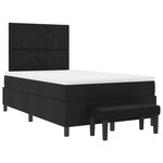 vidaXL Lit à ressorts avec matelas et banc noir 120x190 cm tissu