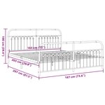 vidaXL Cadre de lit métal sans matelas avec pied de lit noir 183x203cm