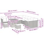 vidaXL Ensemble de canapés de jardin 13 pièces avec coussins Beige Poly Rattan