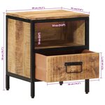 vidaXL Table de chevet 40x35x50 cm bois de manguier massif