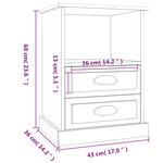 vidaXL Tables de chevet 2 Pièces gris béton 43x36x60 cm