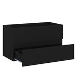 vidaXL Armoire d'évier avec lavabo intégré Noir Aggloméré