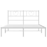 vidaXL Cadre de lit métal sans matelas et tête de lit blanc 140x190 cm