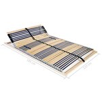 vidaXL Sommier à lattes sans matelas avec 42 lattes 7 zones 120x200 cm
