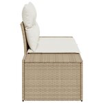 vidaXL Canapé de jardin 2 places avec rangement et coussins Beige Rotin Poly