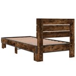vidaXL Cadre de lit chêne fumé 90x200 cm bois d'ingénierie et métal