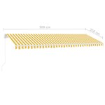 vidaXL Auvent manuel rétractable sur pied 500x350 cm Jaune/Blanc