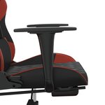 vidaXL Chaise de jeu de massage repose-pied Noir&Bordeaux Similicuir