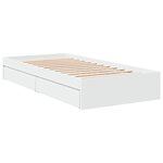 vidaXL Cadre de lit avec tiroirs blanc 90x200 cm bois d'ingénierie