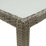vidaXL Table de jardin 150x90x75 cm Verre trempé et poly rotin Gris