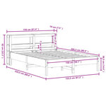 vidaXL Cadre de lit sans matelas cire marron 150x200cm bois pin massif