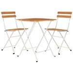 Ensemble de bistro jardin meuble extérieur terrasse pliable 3 pièces bois d'acacia solide et acier 02_0013543