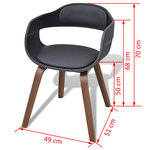 vidaXL Chaises à manger lot de 6 noir bois courbé et similicuir