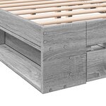 vidaXL Cadre de lit à tiroirs sonoma gris 150x200 cm bois d'ingénierie