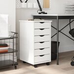 vidaXL Armoire roulante avec tiroirs MOSS blanc bois de pin solide
