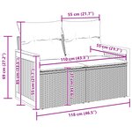 Ensemble de Canapés de Jardin 10 Pièces avec Coussins Rattan Poly Noir Acacia