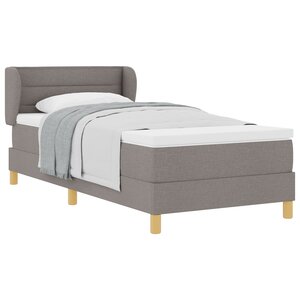Lit à ressort vidaXL avec matelas Taupe 80x200 cm en tissu