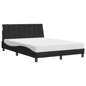 vidaXL Lit avec matelas noir 140x190 cm velours