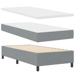 vidaXL Lit à ressorts avec matelas Gris clair 90x190 cm Tissu