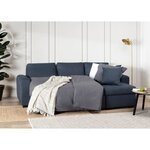 Canapé d'angle convertible réversible - 4 places - Tissu Bleu - HAMILTON - 244 x 151 x 90