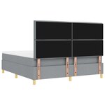 vidaXL Lit à Ressorts avec Matelas & Banc Gris Clair 180x200 cm Tissu