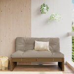 vidaXL Canapé central 120x80 cm marron miel bois de pin massif