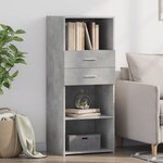 vidaXL Buffet haut gris béton 50x42 5x124 cm bois d'ingénierie
