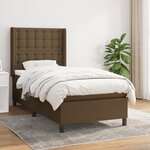 vidaXL Sommier à lattes de lit avec matelas Marron foncé 90x200 cm