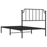 vidaXL Cadre de lit métal sans matelas avec tête de lit noir 100x200cm