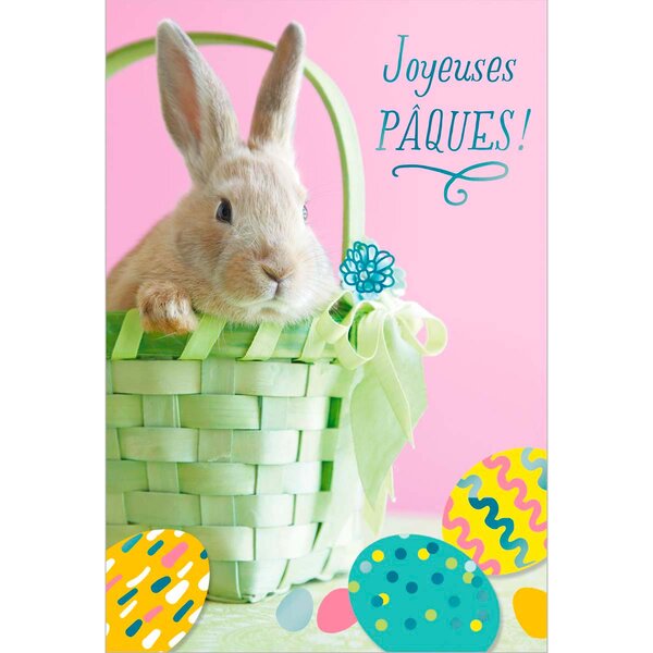 Carte De Pâques - Panier & Lapin - Draeger paris