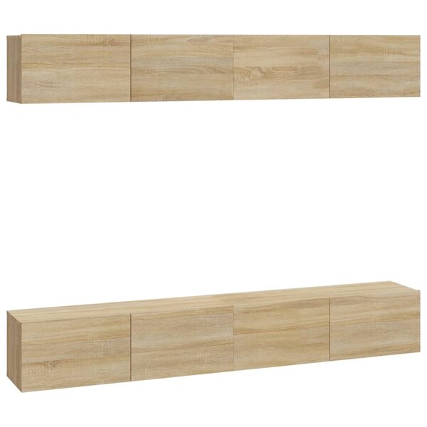 vidaXL Meubles TV muraux 4 Pièces chêne sonoma 100x30x30 cm