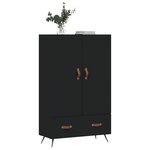 vidaXL Buffet haut noir 69 5x31x115 cm bois d'ingénierie