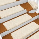 vidaXL Tapis d'escalier 15 Pièces 65x21x4 cm Blanc